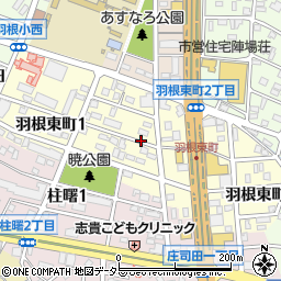 愛知県岡崎市羽根東町周辺の地図