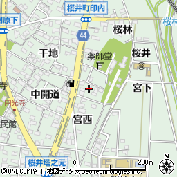 愛知県安城市桜井町宮西10周辺の地図