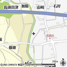 愛知県新城市八束穂瀬戸川周辺の地図