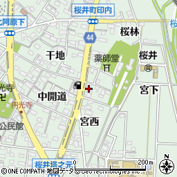 愛知県安城市桜井町宮西12周辺の地図