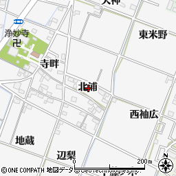 愛知県岡崎市中之郷町北浦周辺の地図