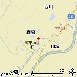 兵庫県宝塚市下佐曽利森脇周辺の地図