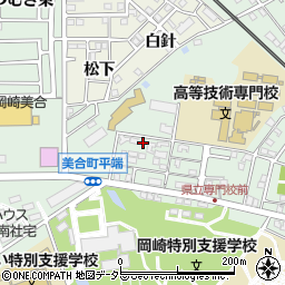 愛知県岡崎市美合町平端周辺の地図