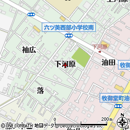 愛知県岡崎市赤渋町下河原周辺の地図