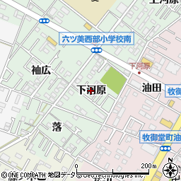 愛知県岡崎市赤渋町（下河原）周辺の地図