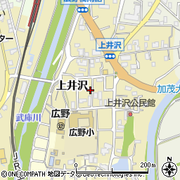 兵庫県三田市上井沢周辺の地図