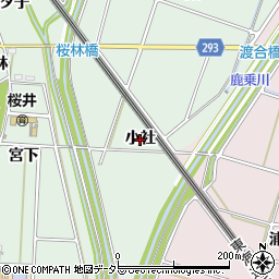 愛知県安城市桜井町（小社）周辺の地図