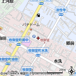 愛知県岡崎市牧御堂町溝畔周辺の地図