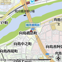 京都府京都市伏見区向島橋詰町周辺の地図