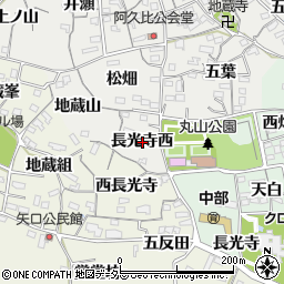 愛知県知多郡阿久比町阿久比長光寺西周辺の地図