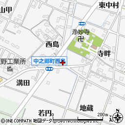 愛知県岡崎市中之郷町西島37周辺の地図