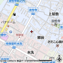 愛知県岡崎市法性寺町郷前42周辺の地図