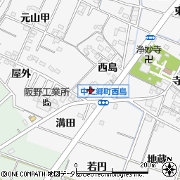 愛知県岡崎市中之郷町西島46周辺の地図