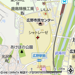 兵庫県三田市上井沢44周辺の地図