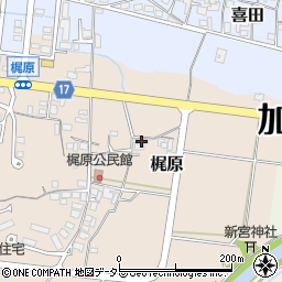 兵庫県加東市梶原202周辺の地図