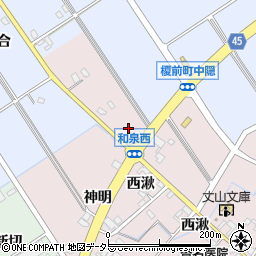 愛知県安城市和泉町長筬周辺の地図