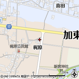 兵庫県加東市梶原241周辺の地図