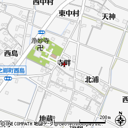 愛知県岡崎市中之郷町寺畔周辺の地図