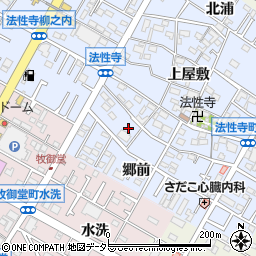 愛知県岡崎市法性寺町郷前19周辺の地図