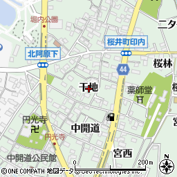 愛知県安城市桜井町干地周辺の地図