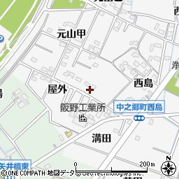愛知県岡崎市中之郷町西島59周辺の地図