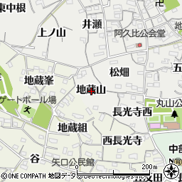 愛知県知多郡阿久比町阿久比地蔵山周辺の地図