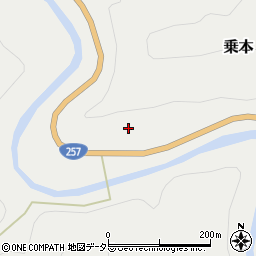 愛知県新城市乗本林周辺の地図