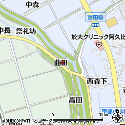 愛知県知多郡阿久比町椋岡曲田周辺の地図