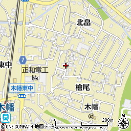 京都府宇治市木幡松尾周辺の地図