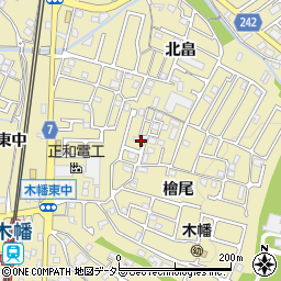 京都府宇治市木幡（松尾）周辺の地図