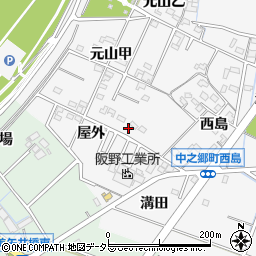 愛知県岡崎市中之郷町西島57周辺の地図
