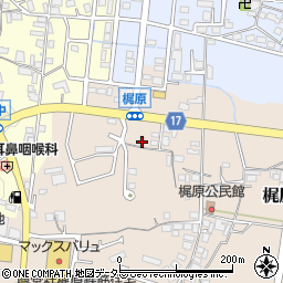 兵庫県加東市梶原281周辺の地図
