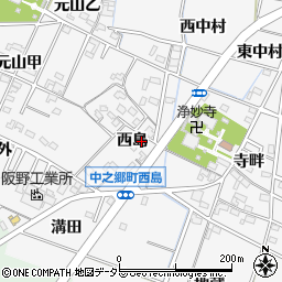 愛知県岡崎市中之郷町西島32周辺の地図