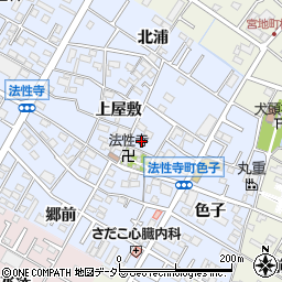 愛知県岡崎市法性寺町上屋敷38周辺の地図
