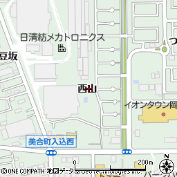 愛知県岡崎市美合町西山周辺の地図