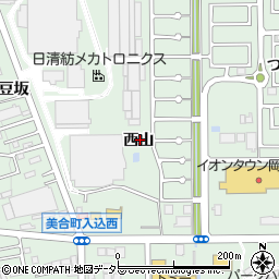 愛知県岡崎市美合町（西山）周辺の地図