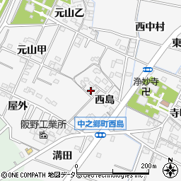 愛知県岡崎市中之郷町西島28周辺の地図