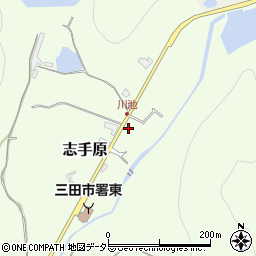 兵庫県三田市志手原207周辺の地図
