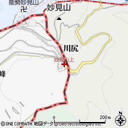 妙見山上周辺の地図