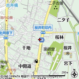 愛知県安城市桜井町印内南分21周辺の地図