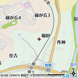 愛知県新城市有海堀田周辺の地図