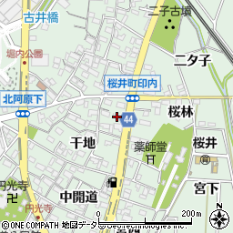 愛知県安城市桜井町印内南分20-1周辺の地図