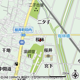 愛知県安城市桜井町桜林周辺の地図