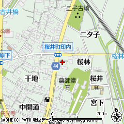 愛知県安城市桜井町印内南分34-6周辺の地図