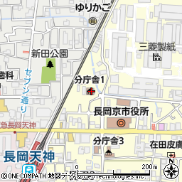長岡京市役所上下水道部　水道施設課周辺の地図