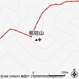 帆柱山周辺の地図