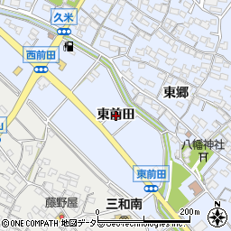 愛知県常滑市久米（東前田）周辺の地図