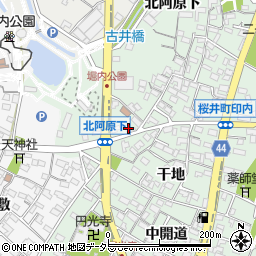 愛知県安城市桜井町印内南分68周辺の地図