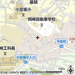 愛知県岡崎市不吹町周辺の地図