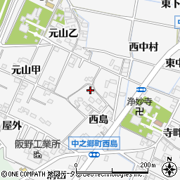 愛知県岡崎市中之郷町西島24周辺の地図